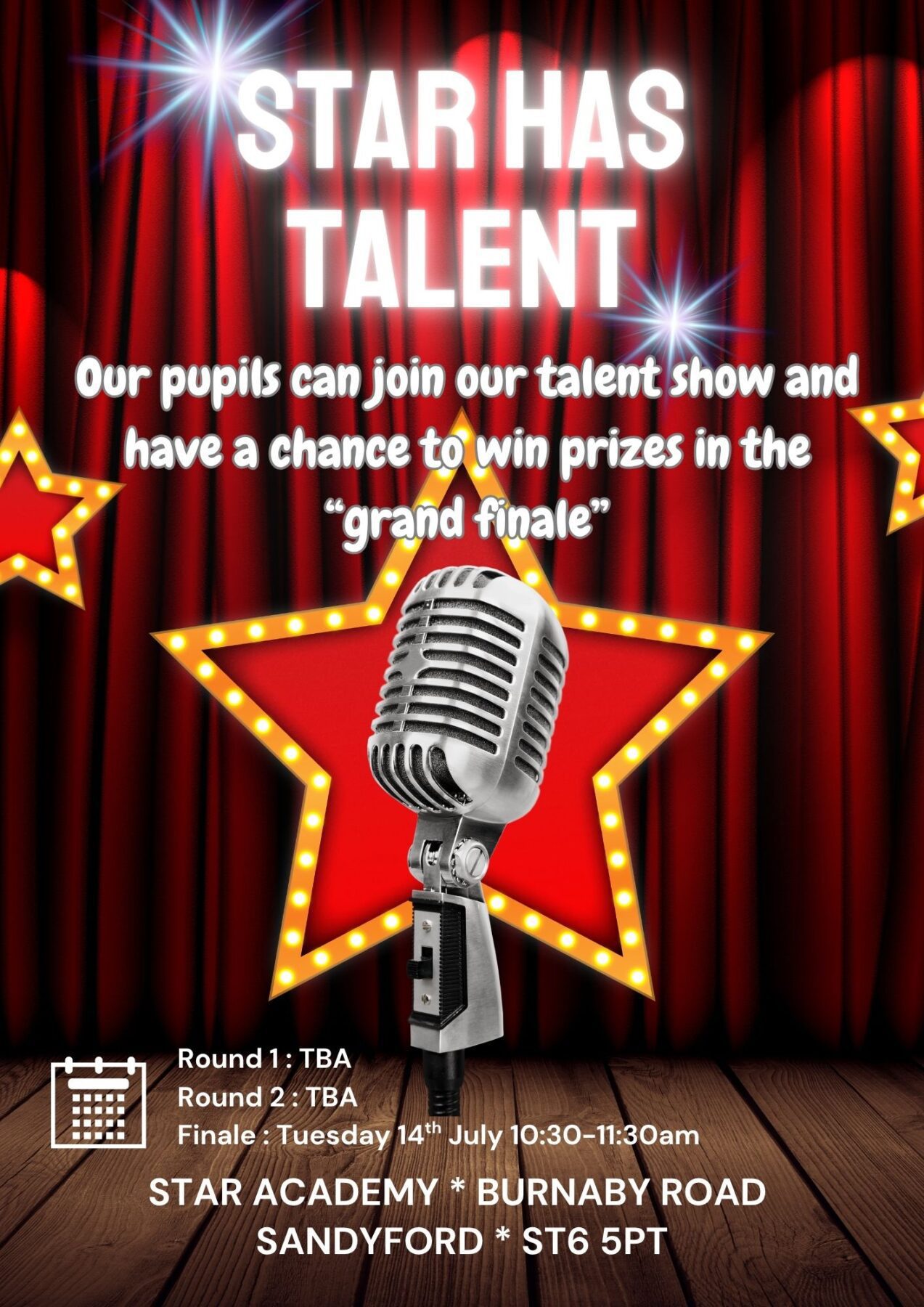Red And White Modern Talent Show Flyer (1)