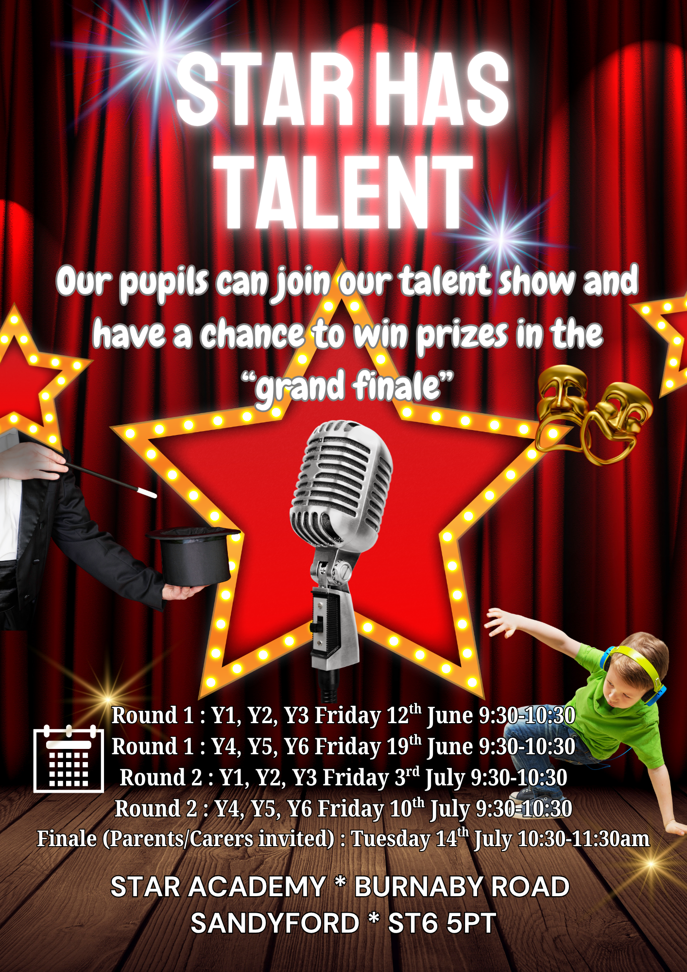 Red And White Modern Talent Show Flyer (1)